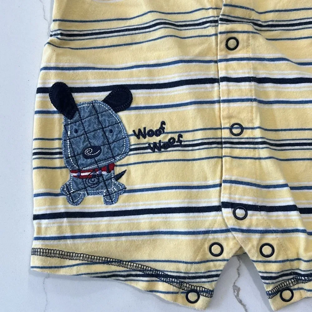 Carter’s | Baby Boys Yellow Navy Striped Romper Unisex Girls Infant
